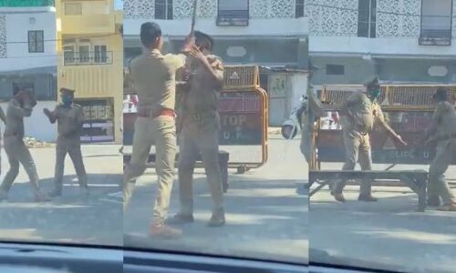 यूपी के सीतापुर में सिपाही ने दरोगा को लाठियों से पीटा, वीडियो हुआ वायरल