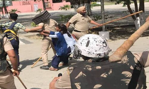 करनाल आईटीआई छात्र की मौत के बाद पुलिस ने आंदोलनरत छात्रों के तोड़े हाथ-पैर, प्रिंसिपल को भी पीटे जाने की खबर