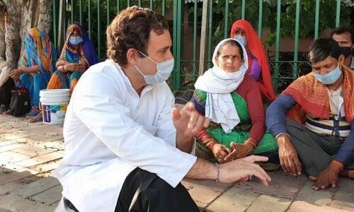 राहुल गांधी ने शेयर किया मजदूरों से मुलाकात का वीडियो, प्रवासी बोले- कोरोना नहीं, भूख-प्यास का है डर राहुल गांधी ने शेयर किया मजदूरों से मुलाकात का वीडियो, प्रवासी बोले- कोरोना नहीं, भूख-प्यास का है डर