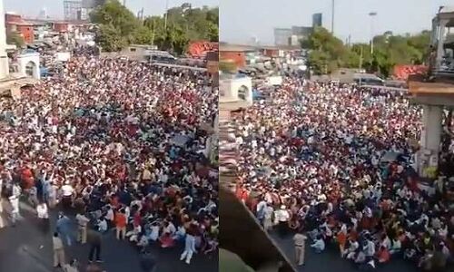 बांद्रा के बाद गुजरात के सूरत में भी सड़कों पर उतरा मजबूर मजदूरों का जनसैलाब, घर जाने की मांग