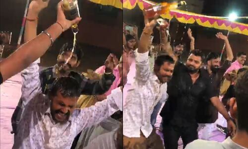 गांधी के गुजरात में खूब फल-फूल रहा शराब का धंधा, शराब से होली खेलते नजर आए लोग