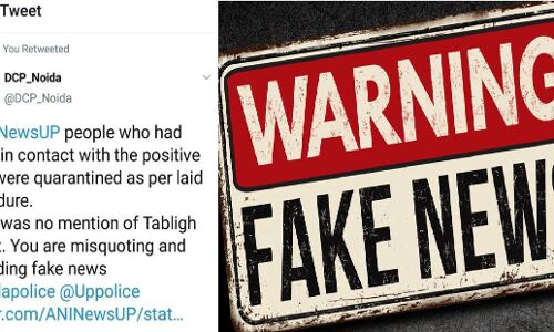 नोएडा DCP ने न्यूज एजेंसी ANI को कहा, तब्लीगियों के खिलाफ फर्जी खबरें फैलाना बंद करो
