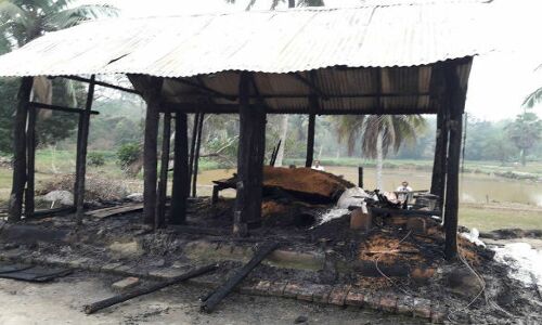 भाजपाइयों ने फूंक दिया त्रिपुरा में सीपीएम सचिव का घर