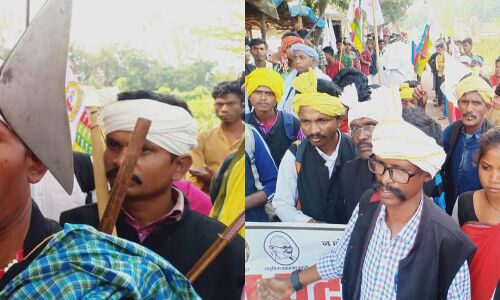 तीर-कमानों से भूपेश बघेल के आवास का घेराव करने निकले आदिवासी, बोले जो वादे किए उन्हें निभाने का आ गया वक्त